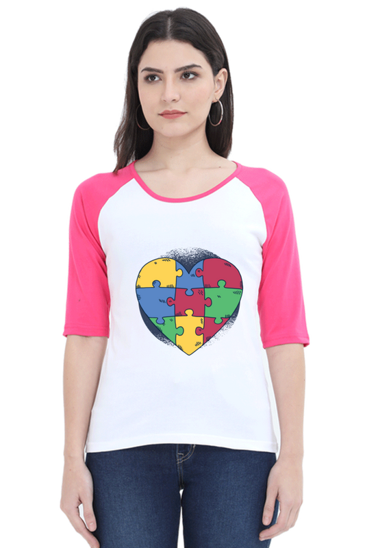 Autism Heart Puzzle Raglan Full Sleeve