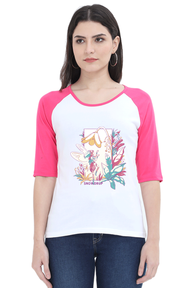 Small Fairy With Flowers Raglan Full Sleeve