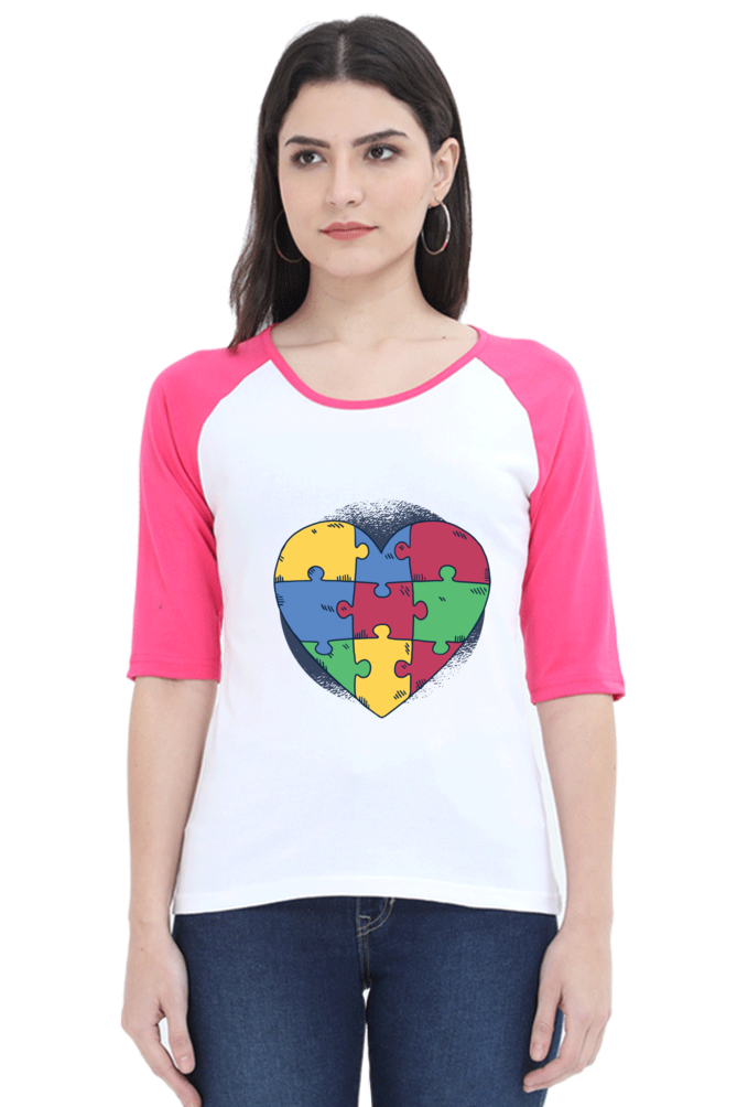 Autism Heart Puzzle Raglan Full Sleeve