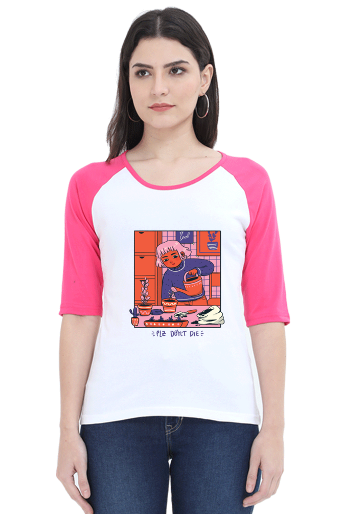 Girl Watering Plant Raglan Full Sleeve