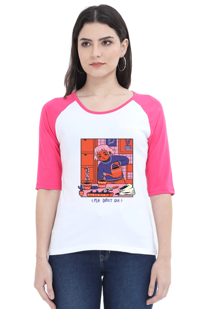 Girl Watering Plant Raglan Full Sleeve
