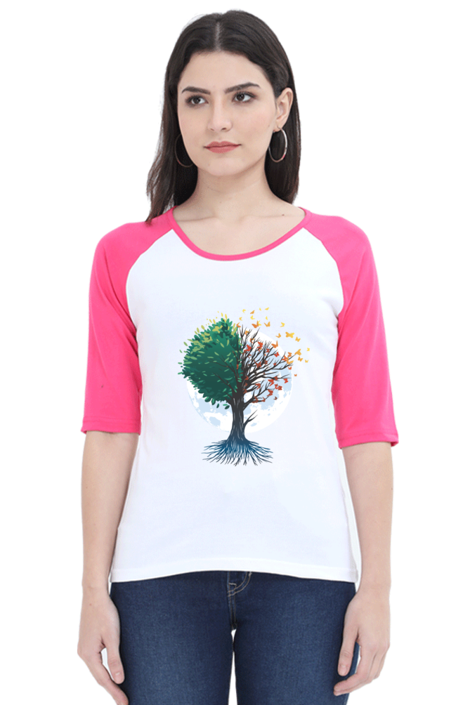 Tree Of Butterflies Autumn Raglan Full Sleeve