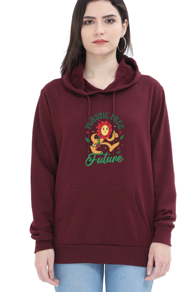 Plastic Free Flower Hooded Sweat Shirt