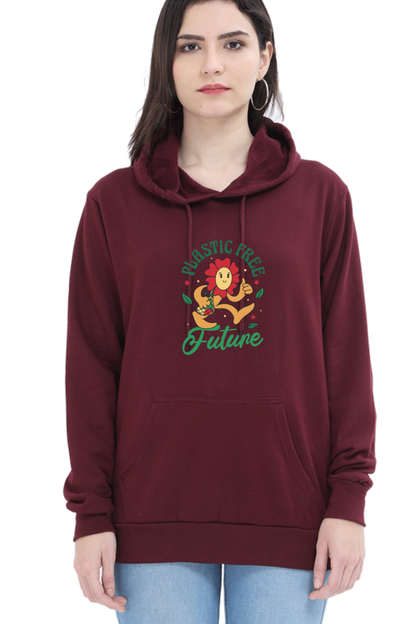 Plastic Free Flower Hooded Sweat Shirt