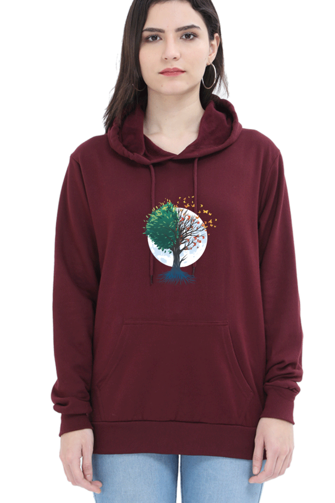 Tree Of Butterflies Autumn Hooded Sweat Shirt