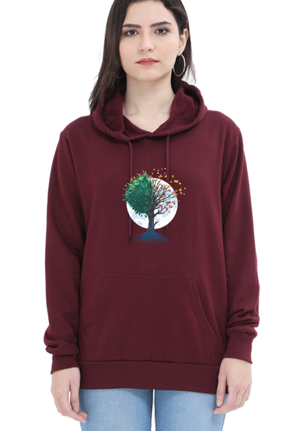 Tree Of Butterflies Autumn Hooded Sweat Shirt