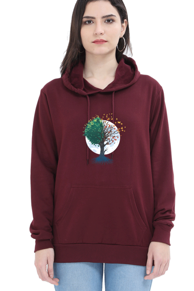 Tree Of Butterflies Autumn Hooded Sweat Shirt