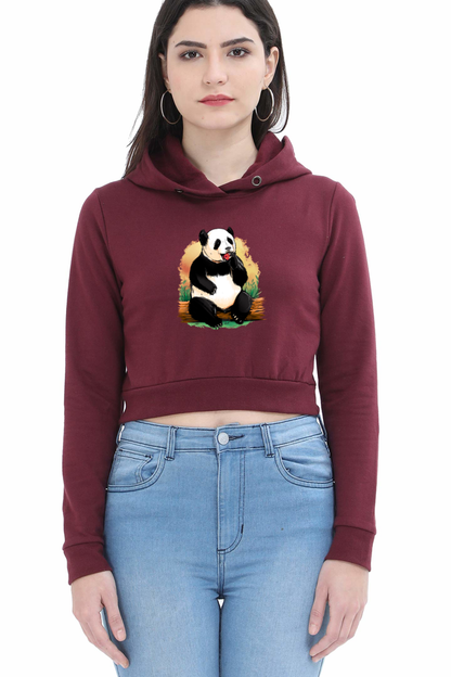 Panda Apple Crop Hoodie