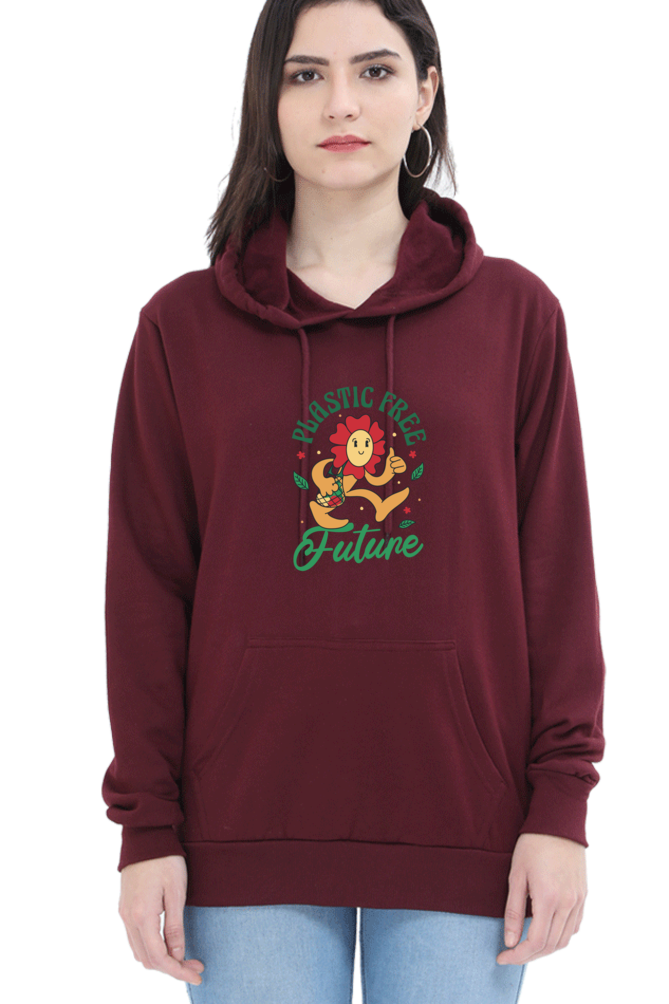 Plastic Free Flower Hooded Sweat Shirt
