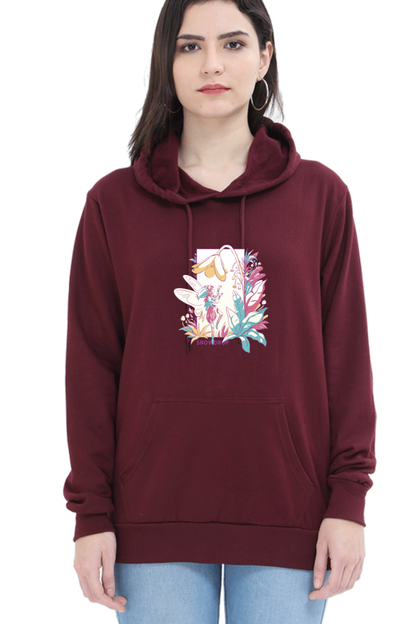 Small Fairy With Flowers Hooded Sweat Shirt