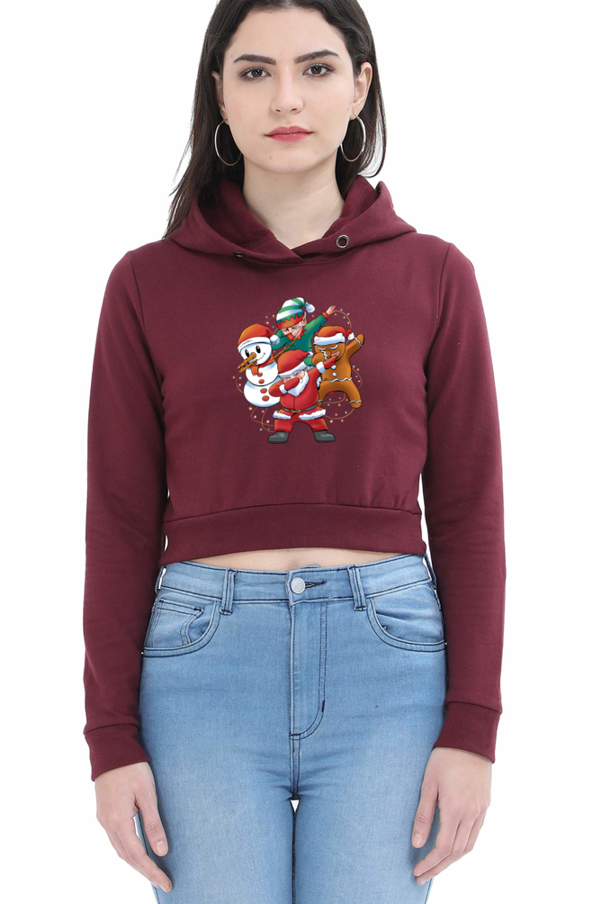 Santa Friends Crop Hoodie