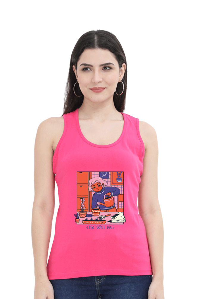 Girl Watering Plant Tank Top