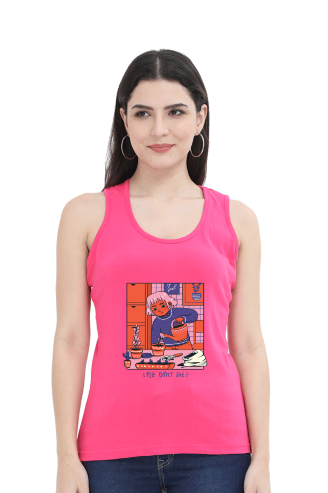 Girl Watering Plant Tank Top