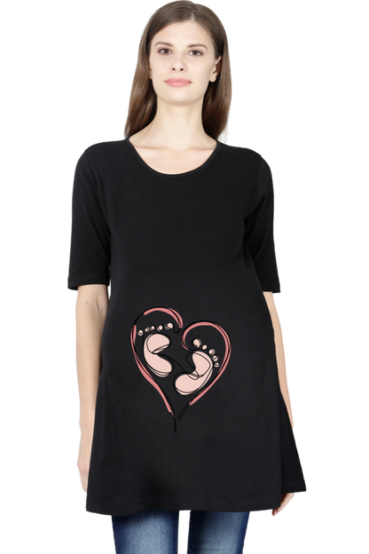 Baby Heart Artline Maternity T shirt Half Sleeve