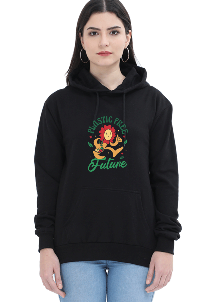 Plastic Free Flower Hooded Sweat Shirt