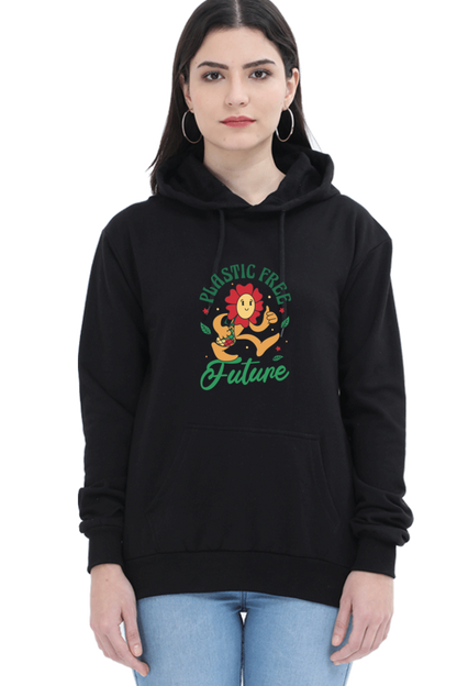 Plastic Free Flower Hooded Sweat Shirt