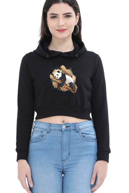 Sleeping Panda Crop Hoodie