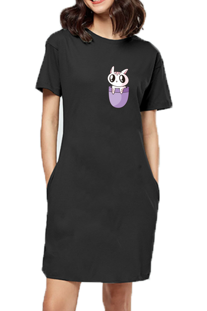Pocket Cat T-Shirt Dress