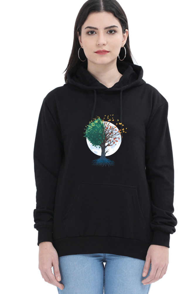 Tree Of Butterflies Autumn Hooded Sweat Shirt