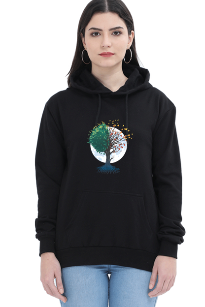 Tree Of Butterflies Autumn Hooded Sweat Shirt