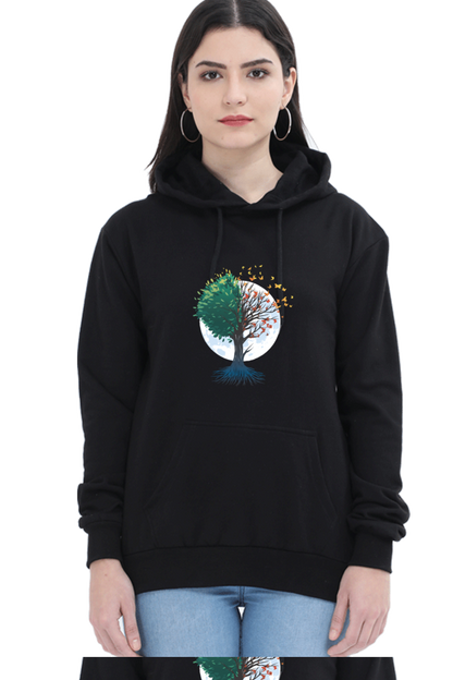 Tree Of Butterflies Autumn Hooded Sweat Shirt