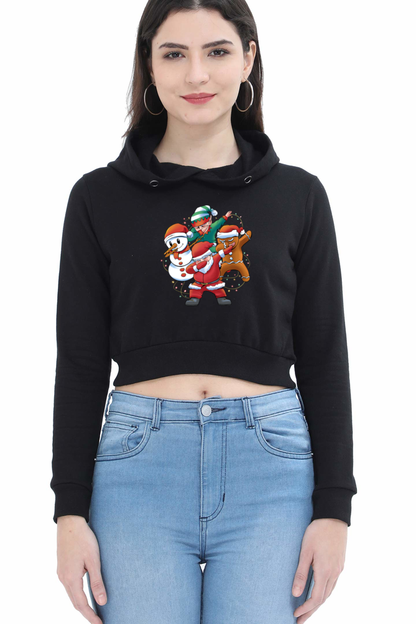 Santa Friends Crop Hoodie