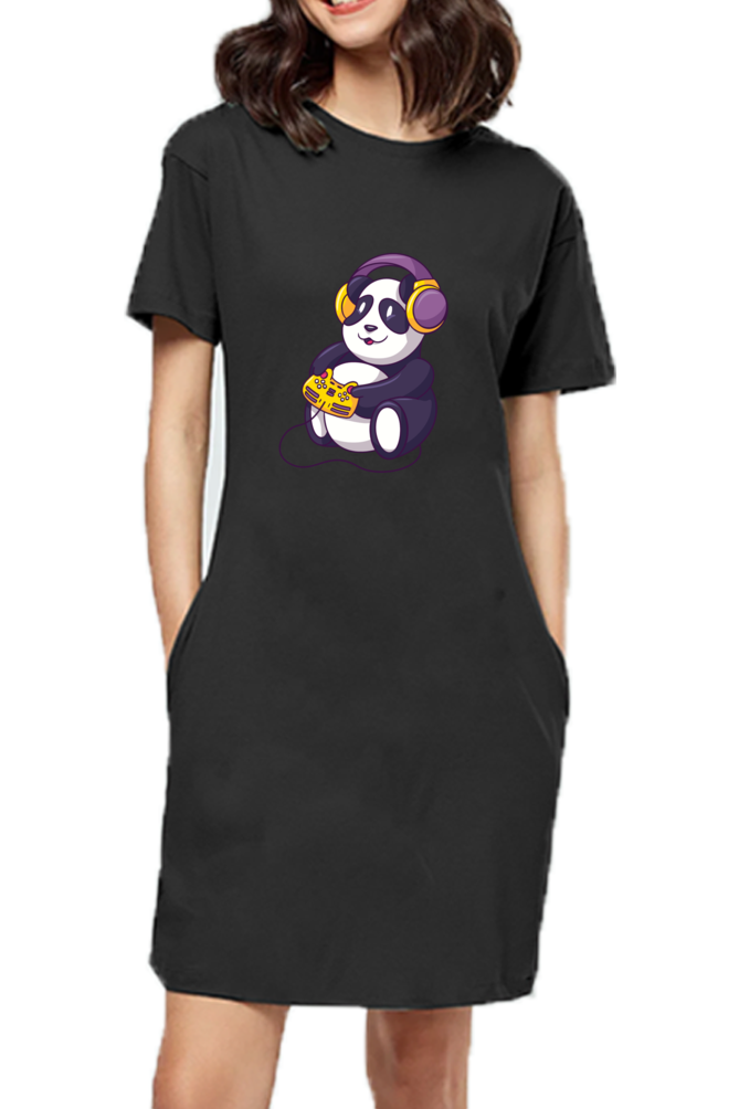 Gamer Panda T-Shirt Dress