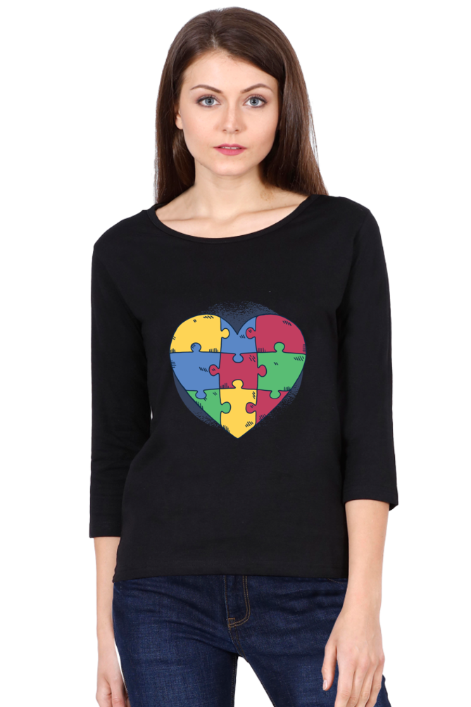 Autism Heart Puzzle Round Neck Full Sleeve