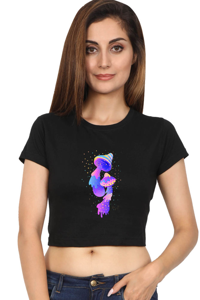 Psychedelics Mushroom Crop Top