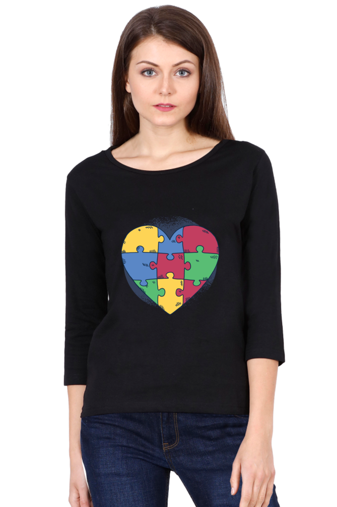 Autism Heart Puzzle Round Neck Full Sleeve