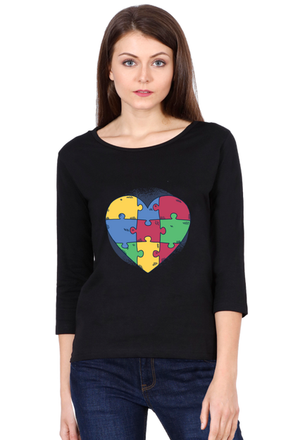 Autism Heart Puzzle Round Neck Full Sleeve