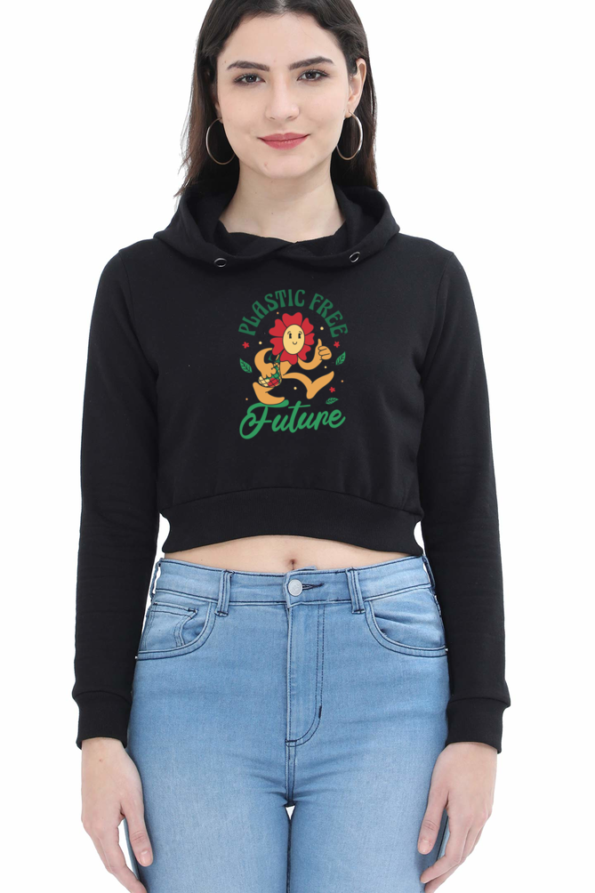 Plastic Free Flower Crop Hoodie