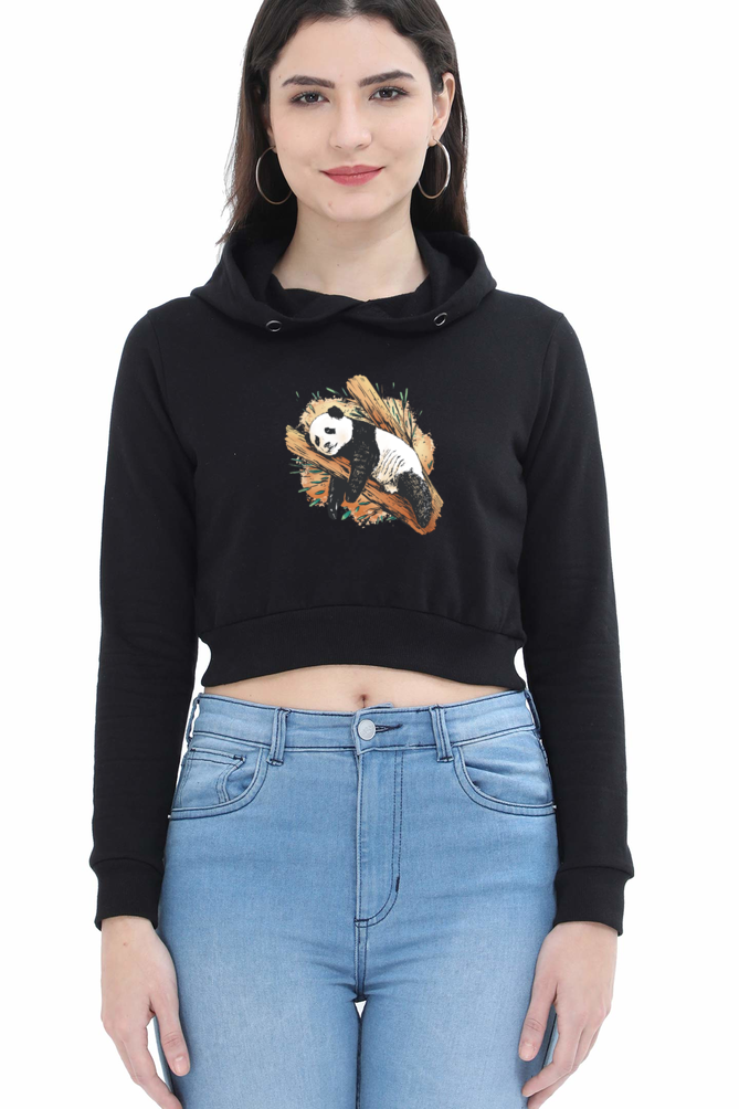 Sleeping Panda Crop Hoodie