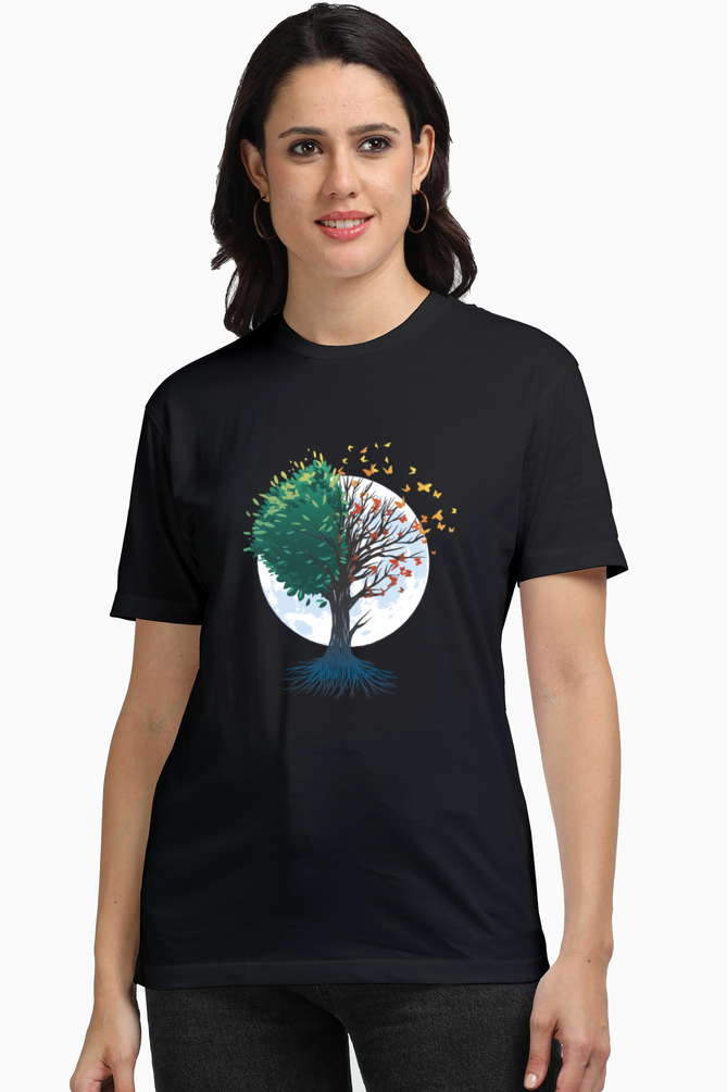 Tree Of Butterflies Autumn Supima T-Shirt