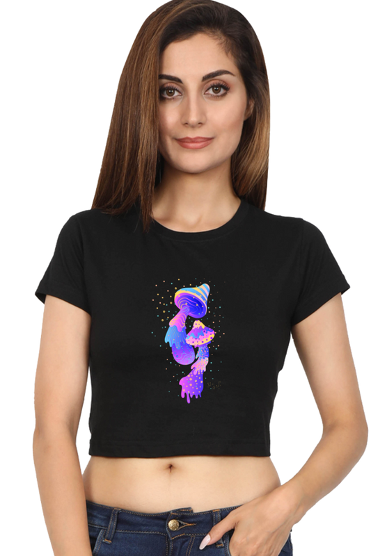 Psychedelics Mushroom Crop Top