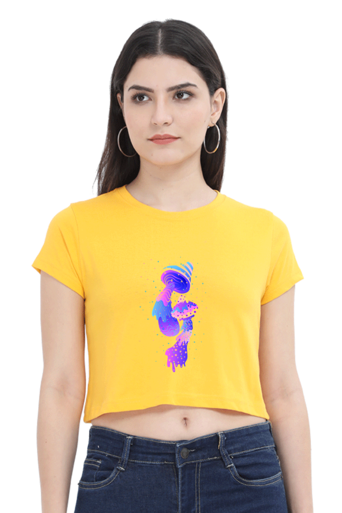 Psychedelics Mushroom Crop Top