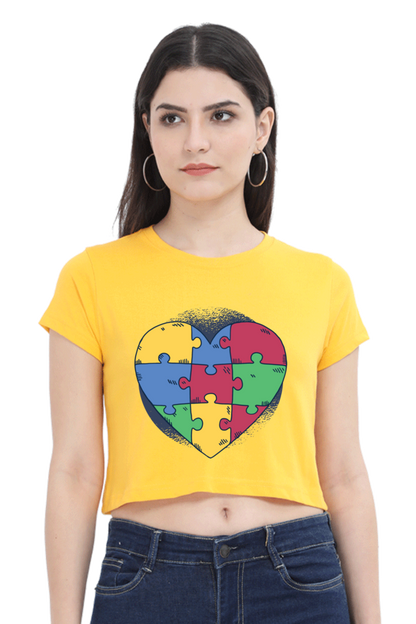 Autism Heart Puzzle Crop Top