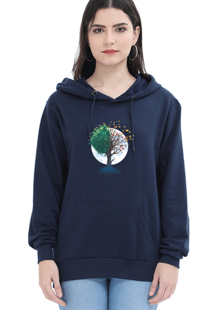 Tree Of Butterflies Autumn Hooded Sweat Shirt