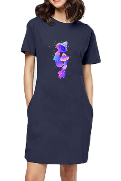 Psychedelics Mushroom T-Shirt Dress