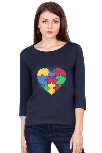 Autism Heart Puzzle Round Neck Full Sleeve