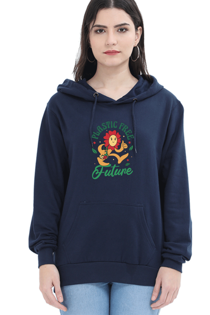 Plastic Free Flower Hooded Sweat Shirt
