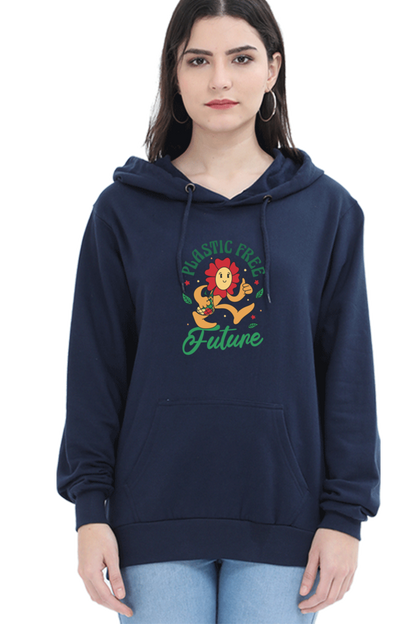 Plastic Free Flower Hooded Sweat Shirt