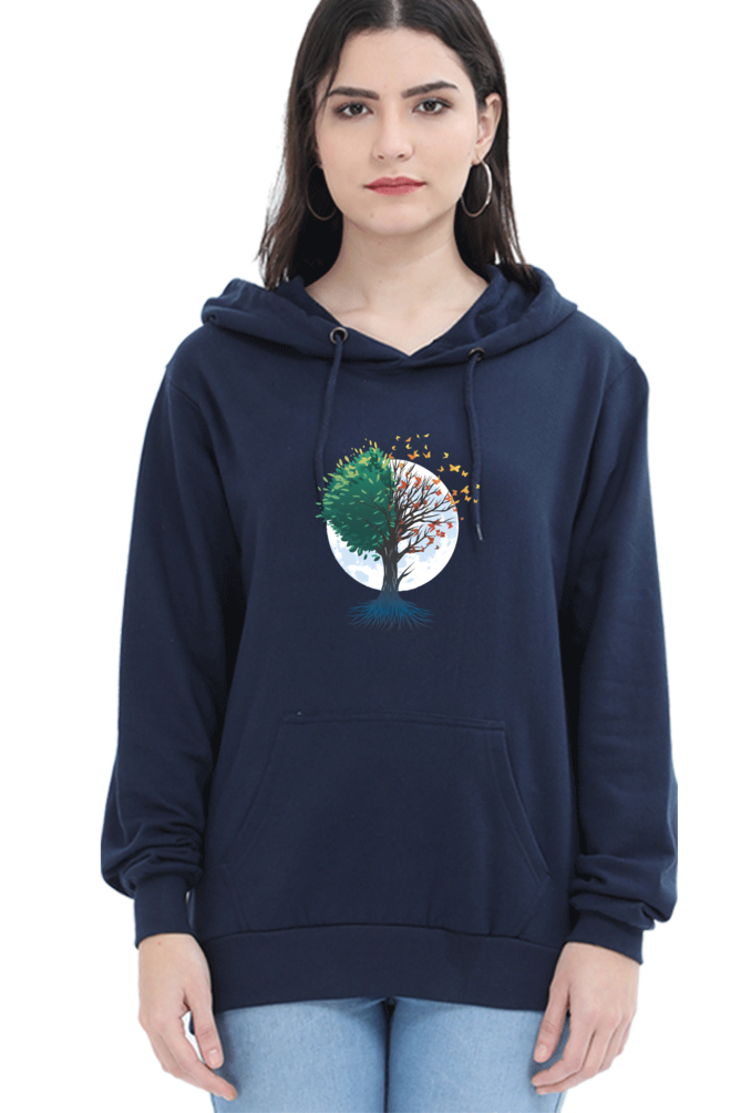 Tree Of Butterflies Autumn Hooded Sweat Shirt