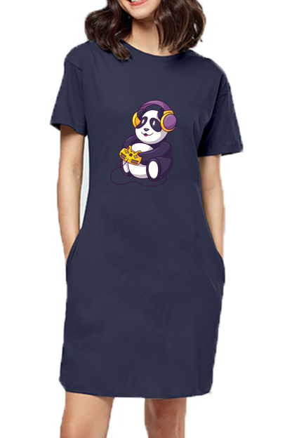 Gamer Panda T-Shirt Dress