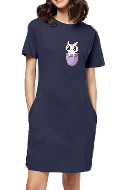 Pocket Cat T-Shirt Dress