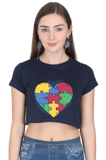 Autism Heart Puzzle Crop Top