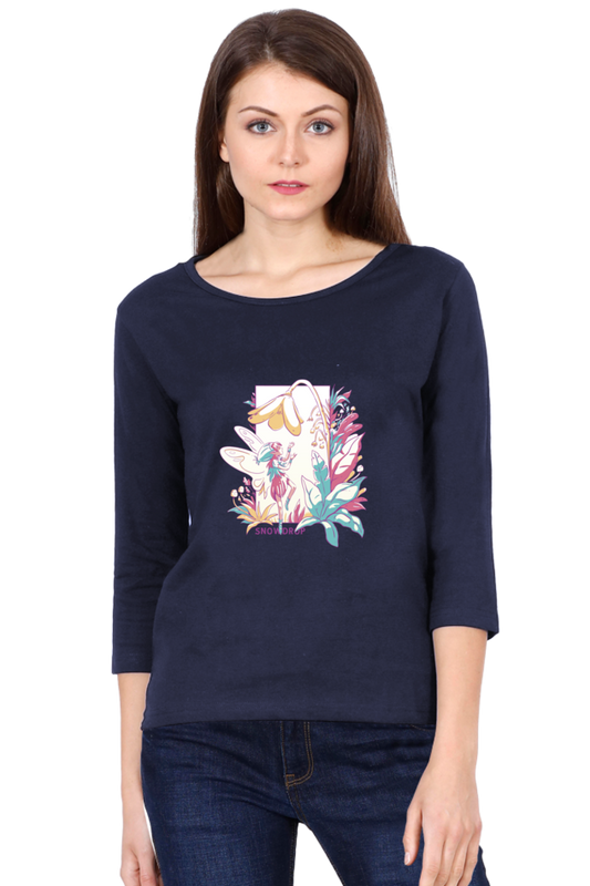 Small Fairy With Flowers Round Neck Full Sleeve