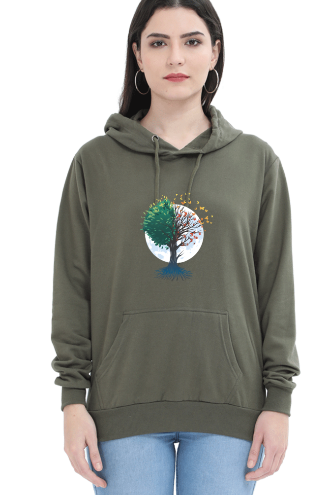 Tree Of Butterflies Autumn Hooded Sweat Shirt