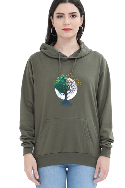 Tree Of Butterflies Autumn Hooded Sweat Shirt
