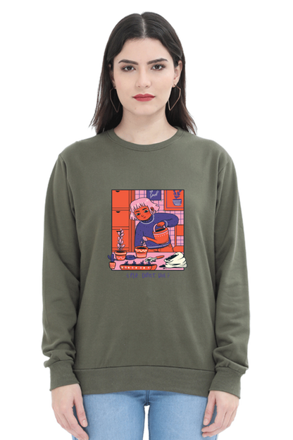 Girl Watering Plant Sweatshirt